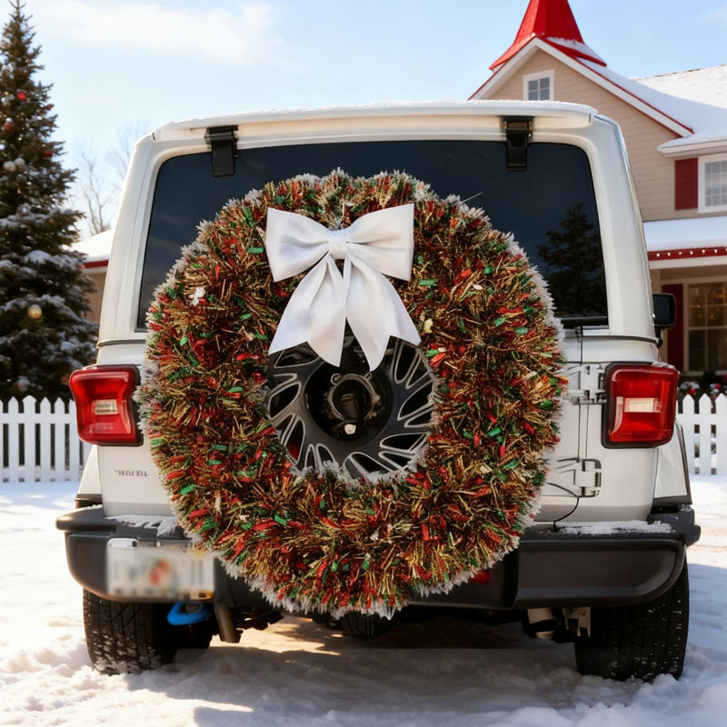 🎄 Christmas Car Tire Wreath – Bring the Holiday Spirit Wherever You Go! 🎄