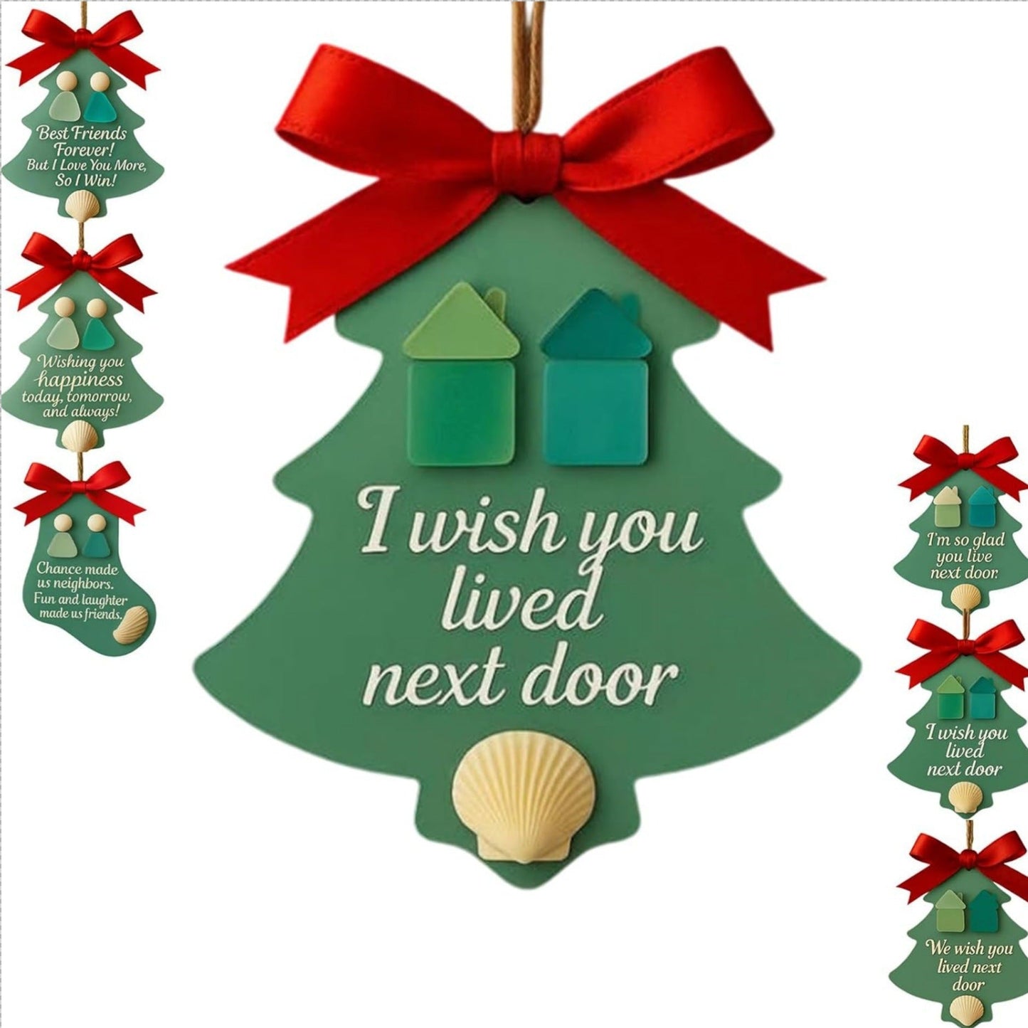 🎄✨ Heartfelt Sea Glass Christmas Ornaments