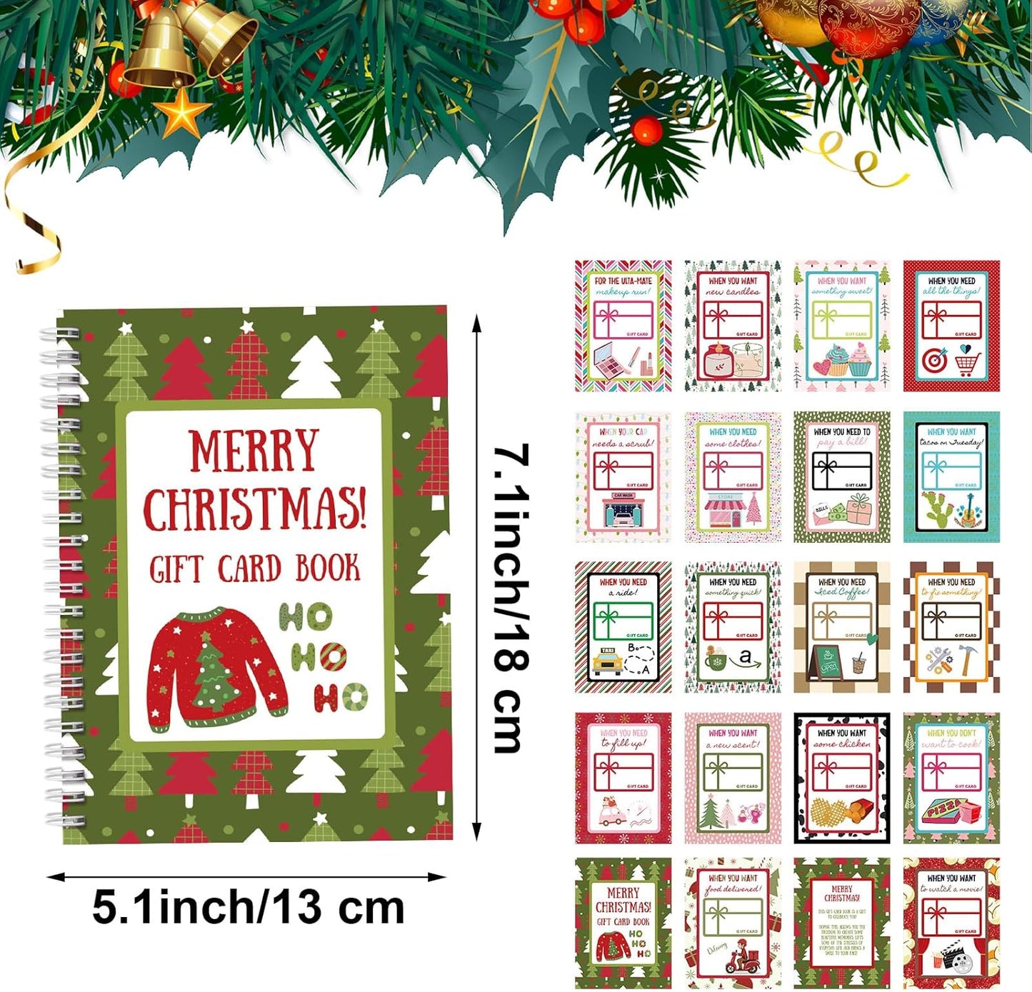 🎁🎅🏼MERRY CHRISTMAS! GIFT CARD BOOK📚Hardcover & Durability Line (♻️Free PDF Included!)