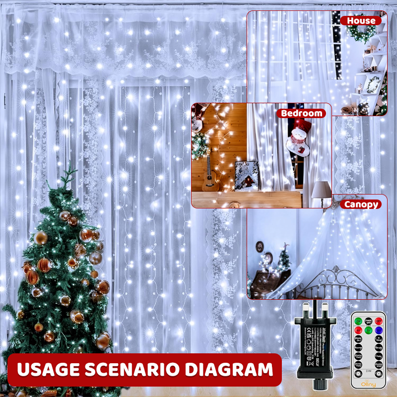 ❄️ 300-LED Waterfall Curtain Lights🎄