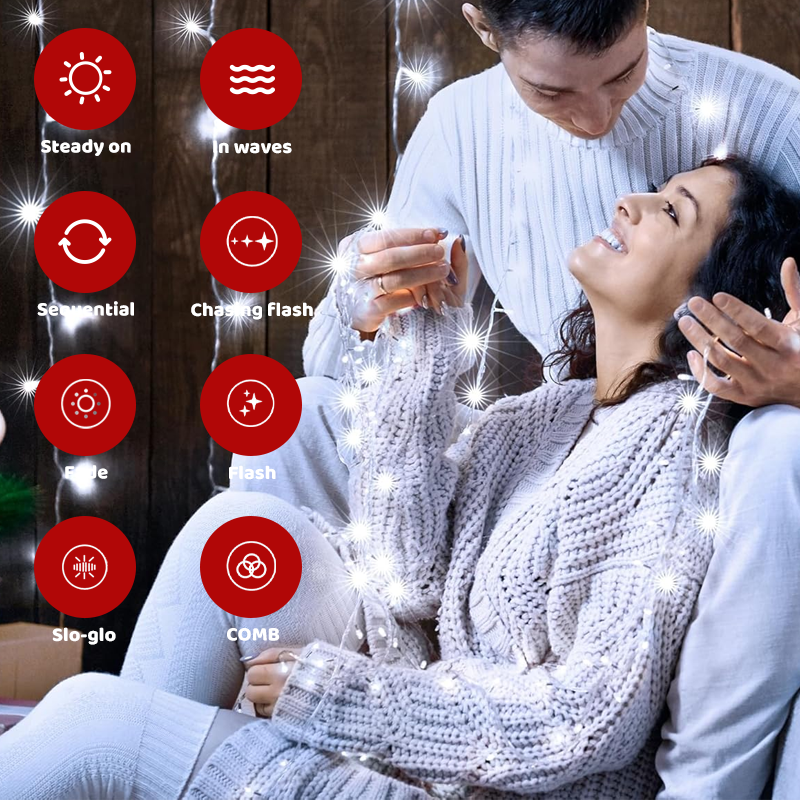 ❄️ 300-LED Waterfall Curtain Lights🎄