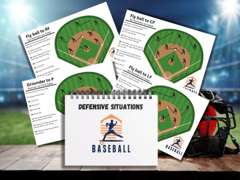 🔥Last Day 50% OFF✨⚾Baseball Softball Defensive Situations Guide Flip Book & Full Size Comprehensive Resource for Coaches Players Enthusiasts